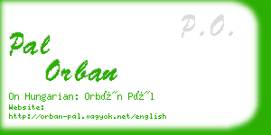 pal orban business card